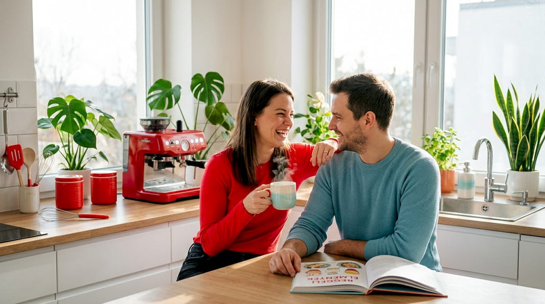 Egy pár közösen teázik, miközben a napjukat egy kis wellnesszel teszik teljessé.