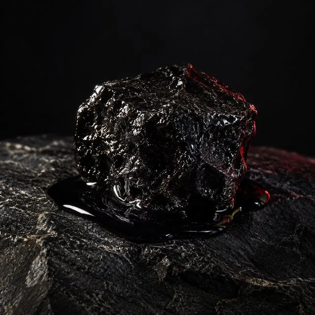 Shilajit ásványi gyanta sötét kövön